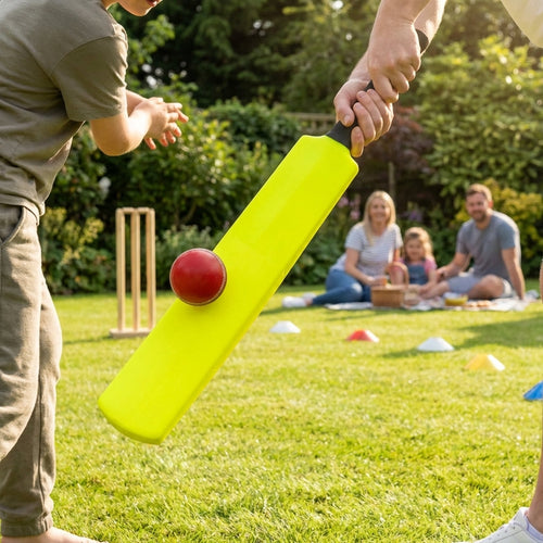 Garden Cricket Bat – Fluro Yellow – Durable Plastic – Family Use