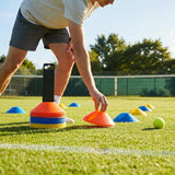 Tennis Training Marker Cones in various colours with carry stand