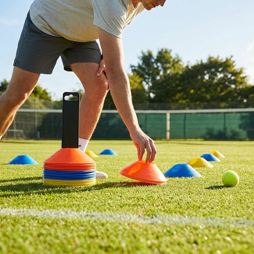 Tennis Training Marker Cones – Pack of 50/1000 – Durable Plastic – Indoor/Outdoor Use