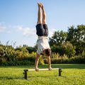 Gymnastics handstand bars made of steel and beech wood, ideal for home use