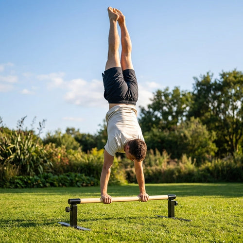 Gymnastics Handstand Bars – Black – Steel & Beech Wood – Home & Club Use