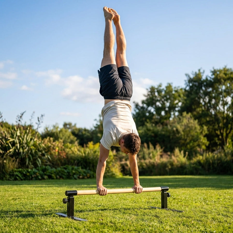Gymnastics Handstand Bars – Black – Steel & Beech Wood – Home & Club Use