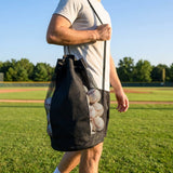 Black Baseball Ball Carry Bag with Reinforced Nylon Mesh