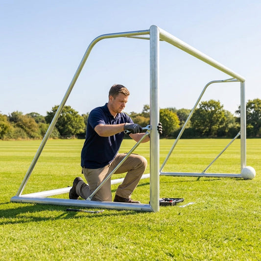 Football goal crossbrace made of durable steel