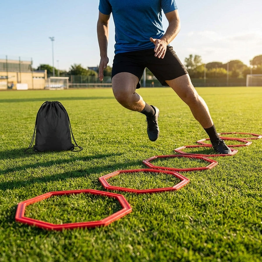 Agility Training Rings – Pack of 6 – Durable PP Plastic – Multi-Sport Use