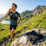 Running hydration vest with adjustable straps and storage pockets - product detail