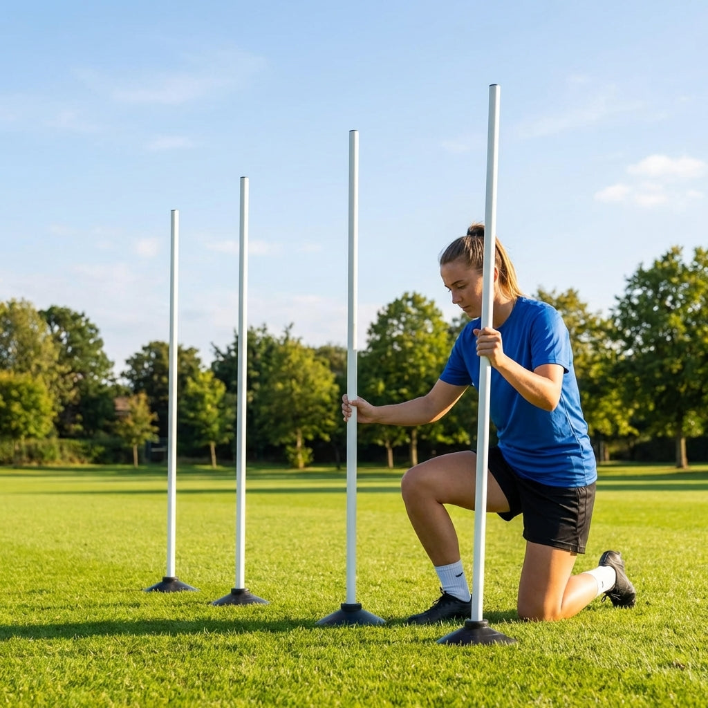4.5ft white boundary poles for sports training