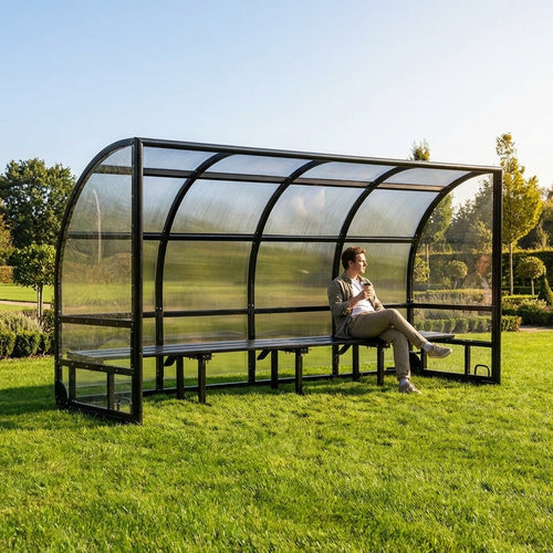 Aluminium Smoking Shelter – Black – Reinforced Aluminium – Outdoor Use
