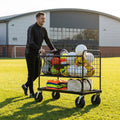 Steel sports equipment storage trolley with wheels for easy movement - product detail