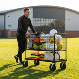 Steel sports equipment storage trolley with wheels for easy movement - product detail