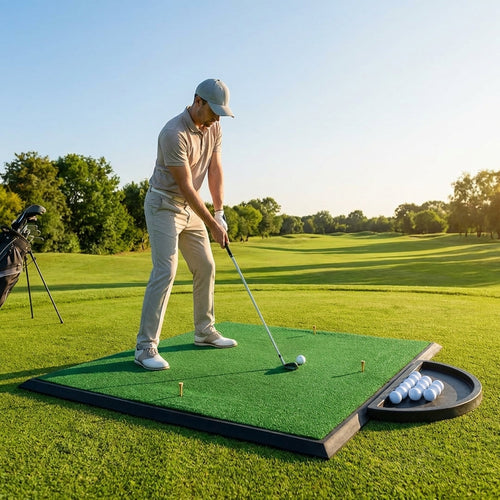 Golf Hitting Mat – 5ft x 5ft – Artificial Turf & EVA Foam – Indoor/Outdoor Practice