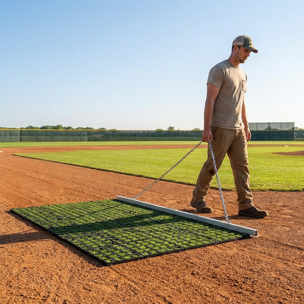 Baseball Field Drag Mat with Combi PVC and Aluminium Rail