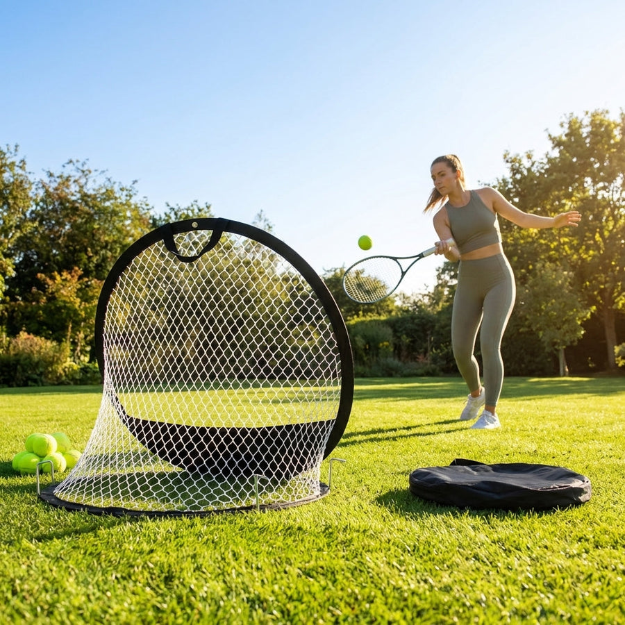 Tennis Training Target Net – 60cm – Fibreglass & Steel – Garden & Park Use