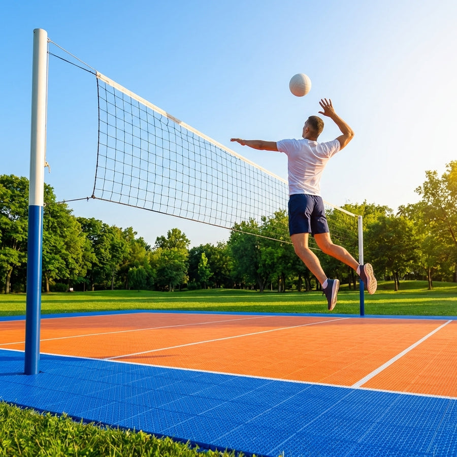 Volleyball Court Tiles – Custom Colours – Weatherproof & UV Treated – Indoor/Outdoor Use