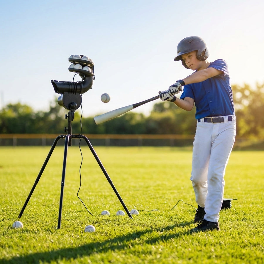 Baseball Pitching Machine – Adjustable Speed – TPE Drive Wheel – Indoor/Outdoor Practice