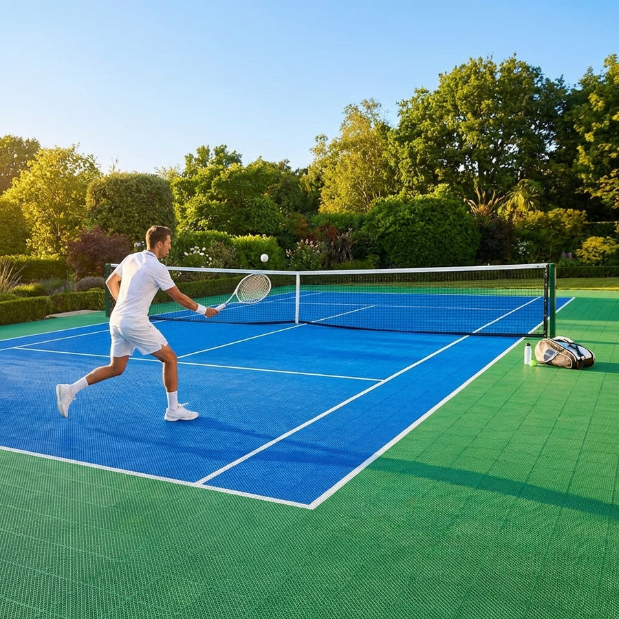 Tennis Court Modular Floor Tiles – Custom Sizes & Colours – UV Treated & Anti-Slip – Indoor/Outdoor Use