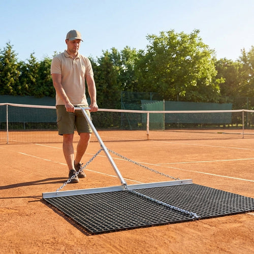Tennis Court Drag Mat – 6.5ft x 3.8ft – PVC & Aluminium – Clay Courts