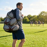 Rugby ball carry bag in black durable mesh