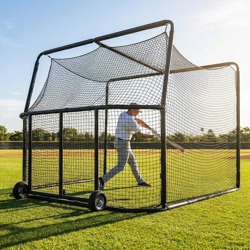 Baseball Batting Cage – Black – Galvanised Steel – Sports Facilities