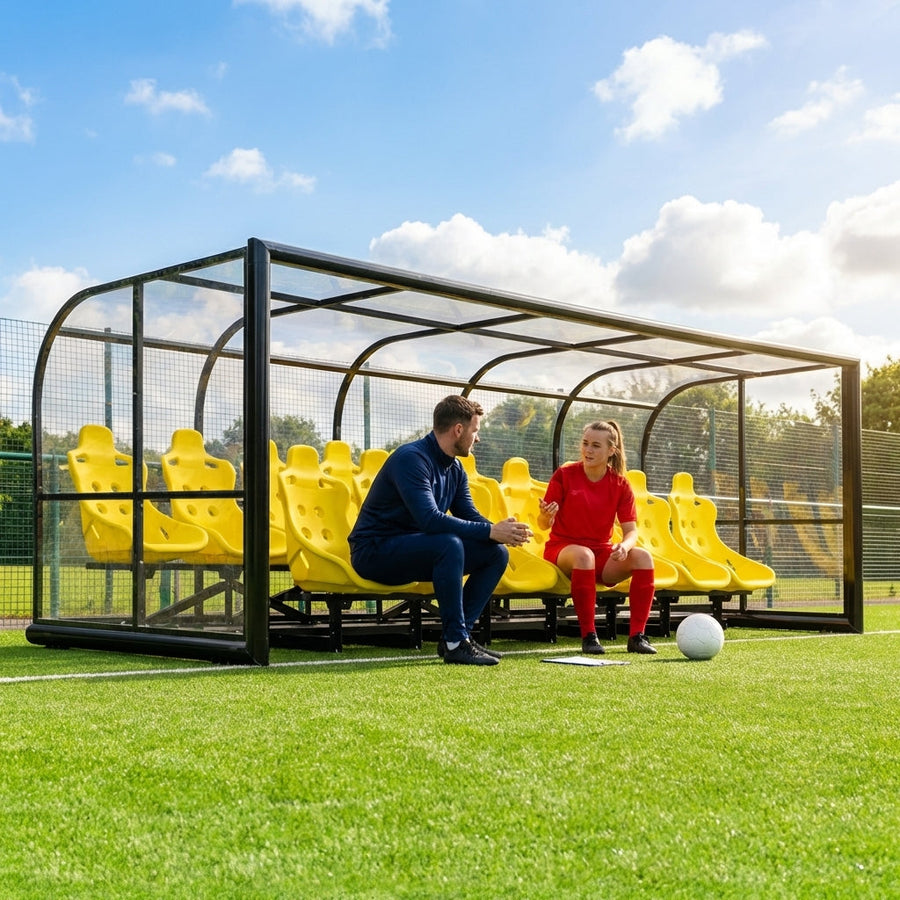 Aluminium Team Shelter – 16/22 Seats – Heavy Duty Aluminium – Sports Venues