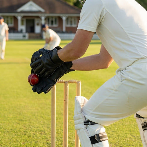 Wicket Keeper Gloves – Black – Rubber & Cotton – Cricket Matches