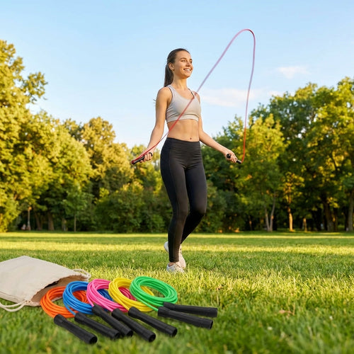Plastic Skipping Ropes – 7ft – HDPE Handles – School & Home Use