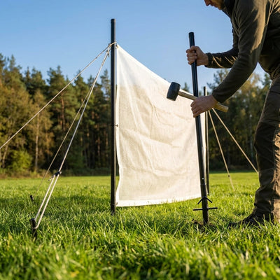 Archery Netting Poles – 9ft Black – Powder Coated Steel – Club Use