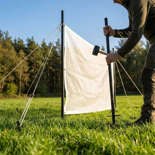Archery Netting Poles – 9ft Black – Powder Coated Steel – Club Use