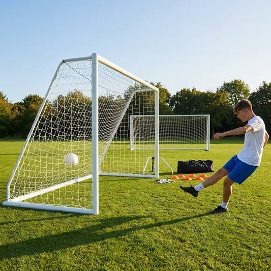 21x7ft football goal with steel frame for schools and parks - product detail