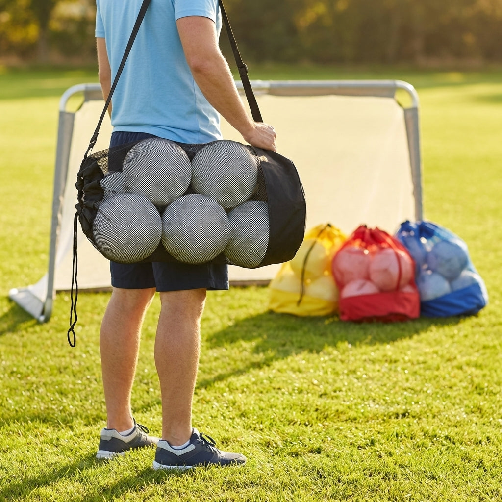 Football Tube Ball Bag in nylon and mesh for training and match use - product detail