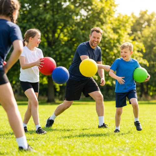 Rubber Dodgeballs – 5in & 8.5in – Anti-Sting Rubber – School & Garden