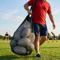 Rugby ball carry bag in black durable mesh - product detail