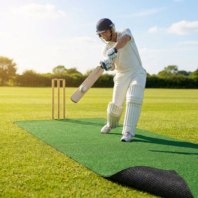 Cricket Matting – Green/Brown – Polyethylene – Indoor/Outdoor