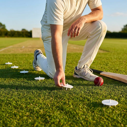 Bowler Run-Up Marking Discs – White – Durable Plastic – Cricket Field