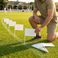Cricket Boundary Marker Flags, white plastic for school and club pitches