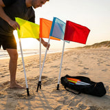 Football corner flag set with bright nylon flags and PVC poles - product detail
