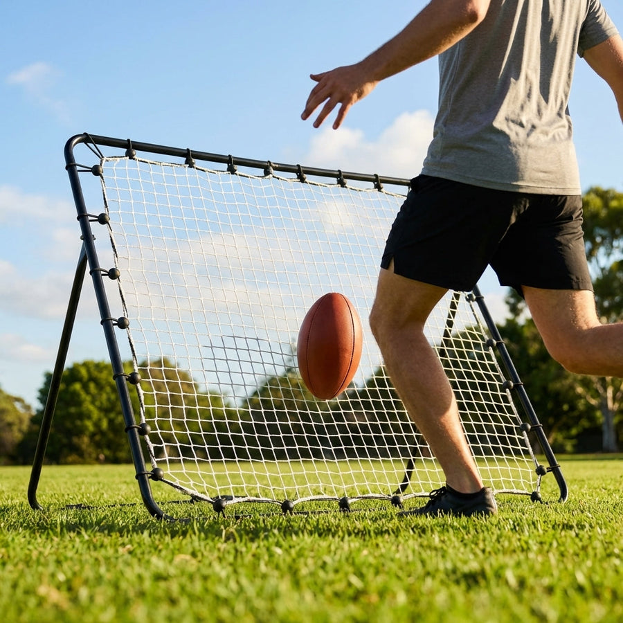 Aussie Rules Rebounder – 8ft x 5ft – Durable Steel – Training Aid