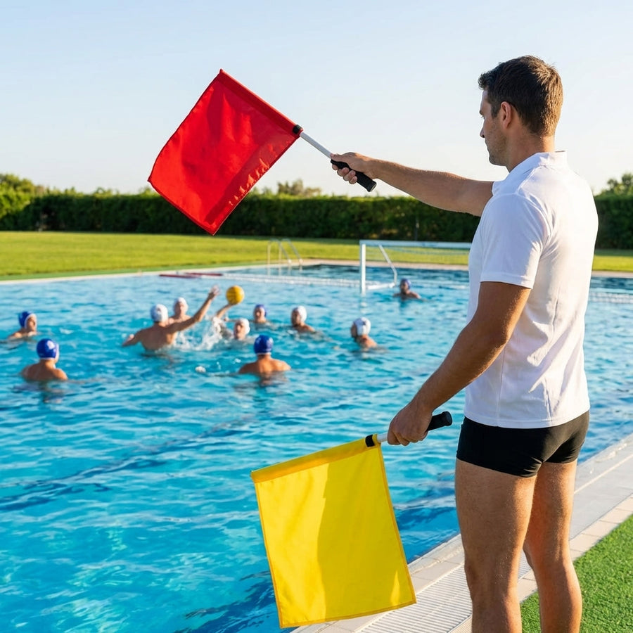 Water Polo Referee Flags – 4 Colours – PVC & Polyester – Professional Use