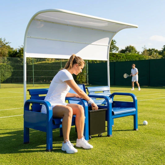 Aluminium Tennis Court Chairs in Blue, Green, and Black - product detail