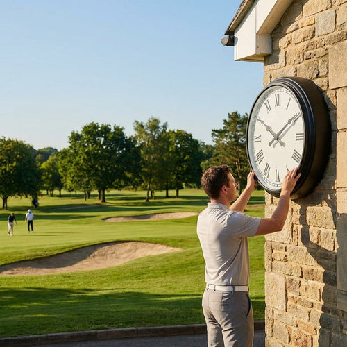 Customisable Outdoor Clock – Black Frame – Fiberglass – Golf Clubhouses