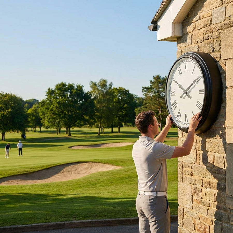 Customisable Outdoor Clock – Black Frame – Fiberglass – Golf Clubhouses