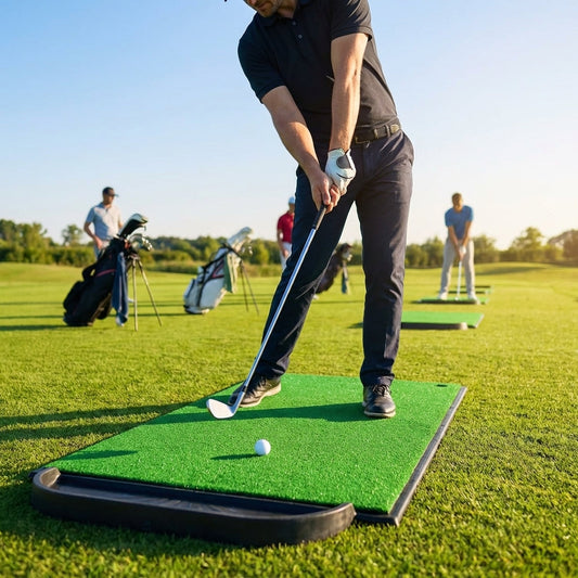 Golf hitting mat with nylon crimp grass surface ideal for home and driving range practice - product detail
