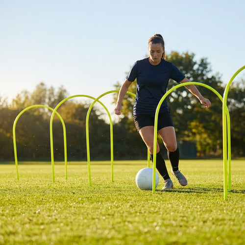 Football Training Passing Arcs – Fluorescent Yellow – High Tensile Plastic – Grass Surfaces