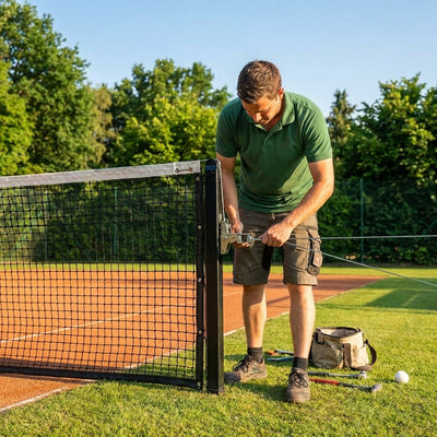 Tennis Court Surround Net System – Black – Steel & HDPP – Outdoor Use