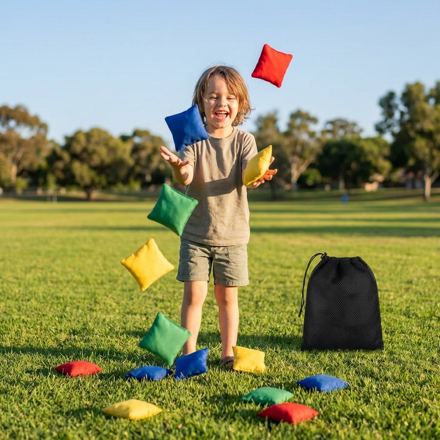Soft Bean Bags – Red, Blue, Yellow, Multi-Colour – Rubberized Coated Polyester – Indoor & Outdoor Play