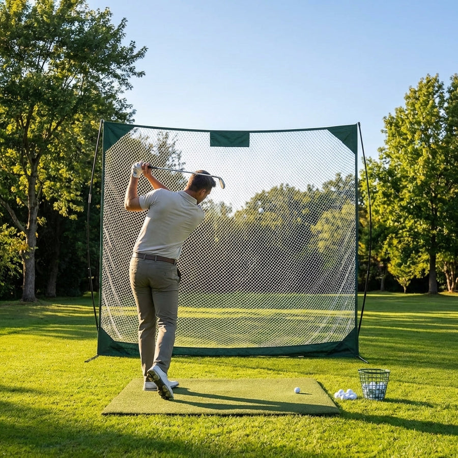 Pop-Up Golf Net – 8ft x 8ft or 10ft x 7ft – Durable Polyester – Indoor/Outdoor Practice