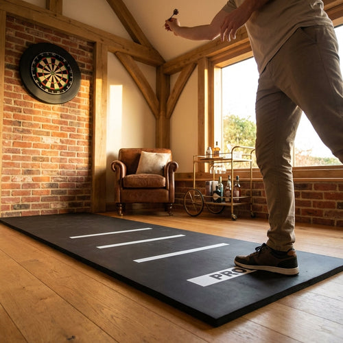 Rubber Darts Mat – 300cm x 62cm Black – Heavy Duty Anti-Slip – Home & Club Use