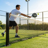 Heavy-duty padel tennis posts in black, ideal for competitive courts - product detail