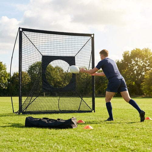 Rugby Passing Target Net – 7ft x 7ft – Steel & Fibreglass – Training