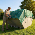 Heavy-duty mesh skip net for outdoor use